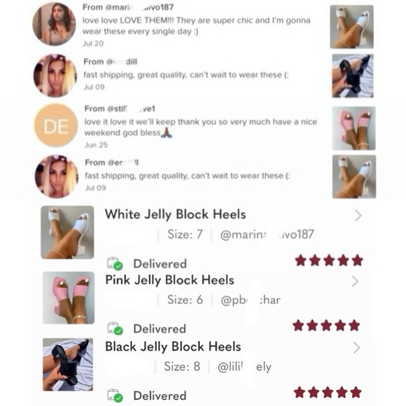 Black Jelly Block Heels - Picture 12 of 14